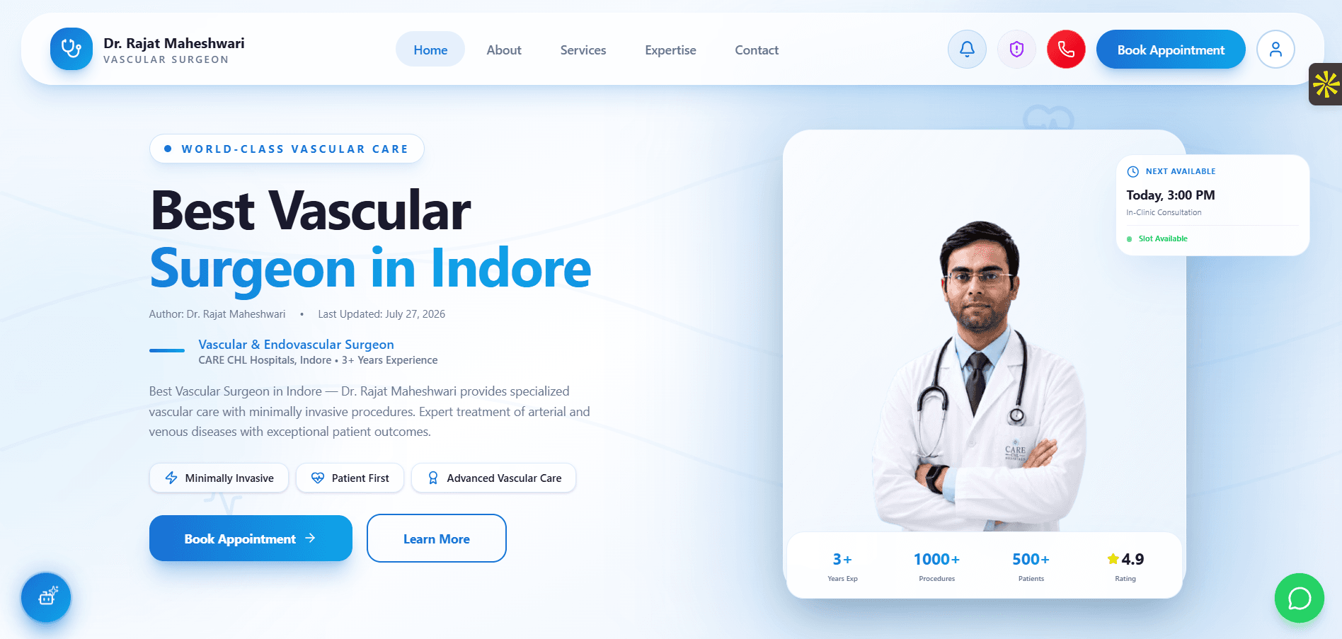 Dr. Rajat Maheshwari — Appointment Booking project screenshot