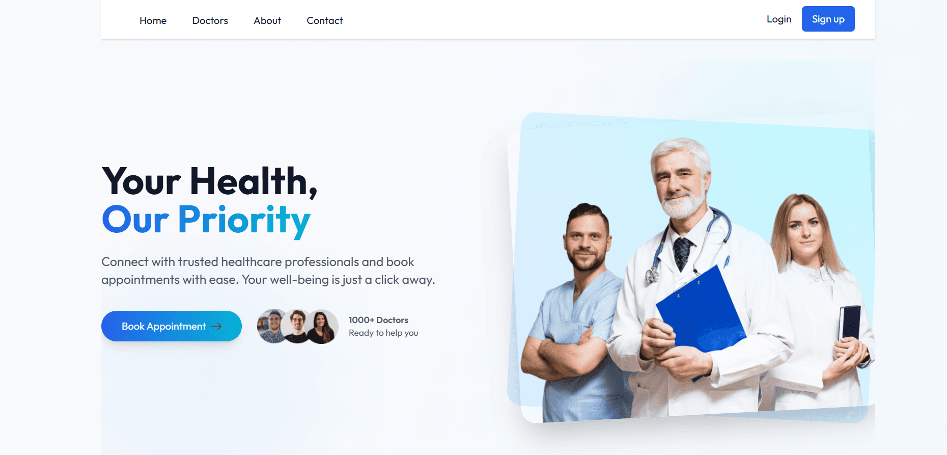 DocTime — Doctor Appointment project screenshot